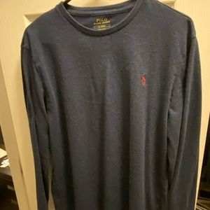 Ralph Lauren long sleeve Medium; Blue with maroon